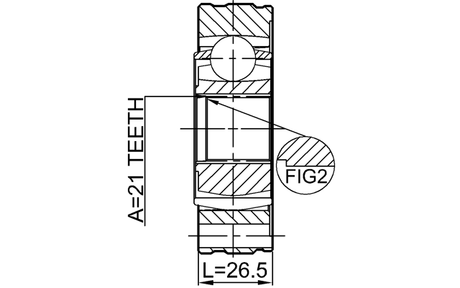 0711-JB416SHA - PROPSHAFT CV JOINT 21X74
