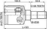 0711-LIALH - INNER CV JOINT LEFT 21X38X26