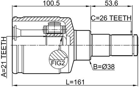 0711-LIALH - INNER CV JOINT LEFT 21X38X26