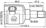 0711-LNLHR - INNER CV JOINT LEFT 19X35X22