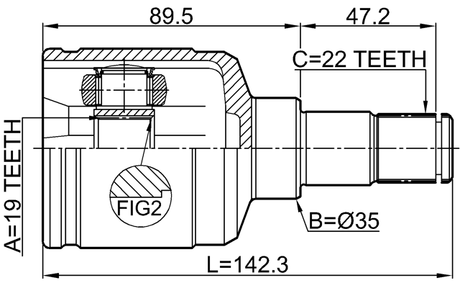 0711-LNLHR - INNER CV JOINT LEFT 19X35X22