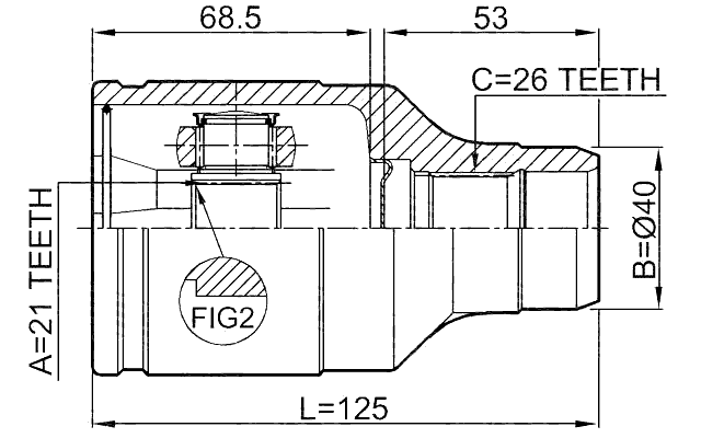 0711-LNRH - INNER CV JOINT RIGHT 21X40X26