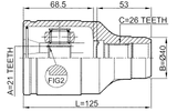 0711-LNRH - INNER CV JOINT RIGHT 21X40X26