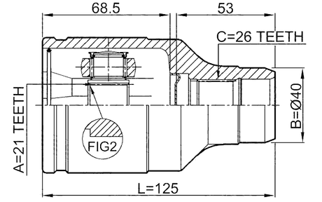 0711-LNRH - INNER CV JOINT RIGHT 21X40X26