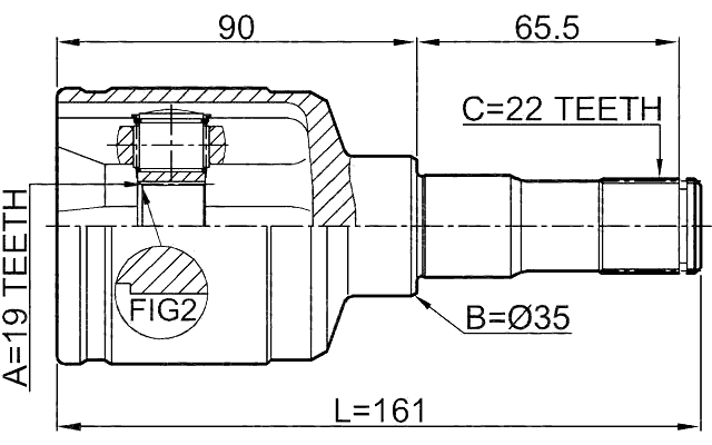 0711-LNRHR - INNER CV JOINT RIGHT 19X35X22