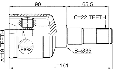 0711-LNRHR - INNER CV JOINT RIGHT 19X35X22
