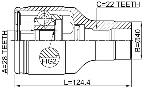 0711-RM415RH - INNER CV JOINT RIGHT 28X40X22