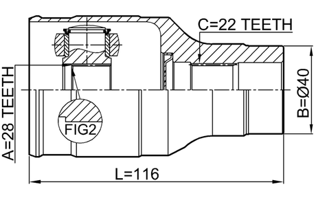 0711-RS415RH - INNER CV JOINT RIGHT 28X40X22