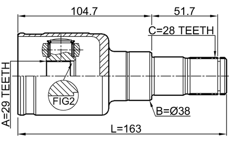 0711-VITLY - INNER CV JOINT 29X38X28