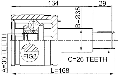 0711-XL7RH - INNER CV JOINT RIGHT 30X35X26