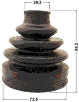 0715-GV - BOOT OUTER CV JOINT KIT 72.6X89.2X20.2