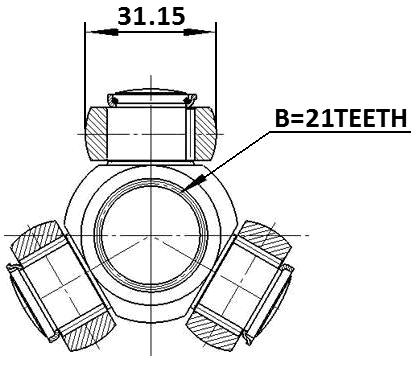 0716-RH416 - TRIPOD JOINT 21X31.15