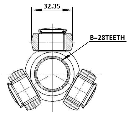 0716-RS415 - TRIPOD JOINT 28X32.35