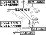 0725-LIANRLH - REAR LEFT TRAILING ROD