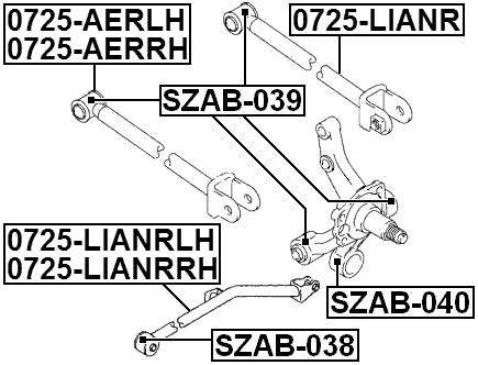 0725-LIANRLH - REAR LEFT TRAILING ROD