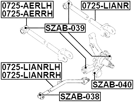 0725-LIANRRH - REAR RIGHT TRAILING ROD
