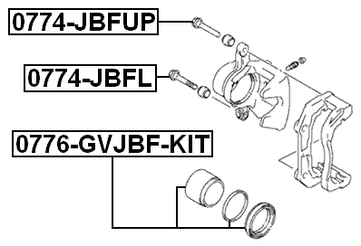 0774-JBFL - FRONT CALIPER SLIDE PIN