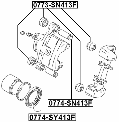 0774-SY413F - FRONT CALIPER SLIDE PIN