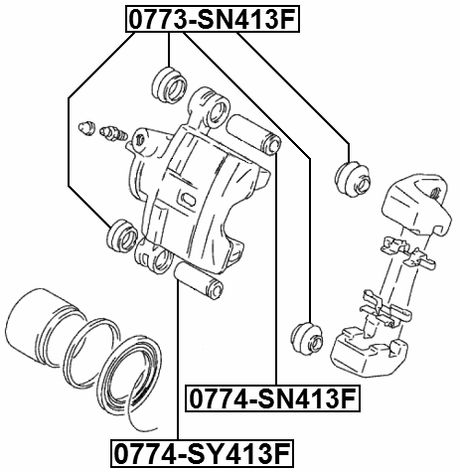 0774-SY413F - FRONT CALIPER SLIDE PIN