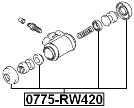 0775-RW420 - REAR WHEEL BRAKE CYLINDER REPAIR KIT (SET FOR ONE SIDE)