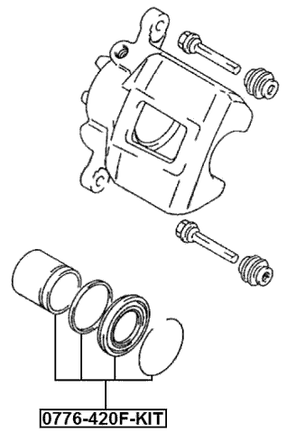 0776-420F-KIT - REPAIR KIT, FRONT CALIPER PISTON D54