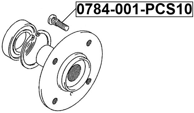 0784-001-PCS10 - WHEEL STUD PCS 10