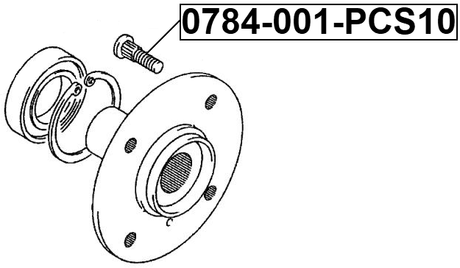 0784-001-PCS10 - WHEEL STUD PCS 10