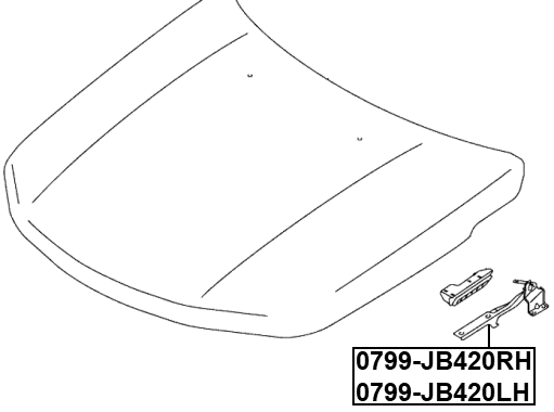 0799-JB420RH - HINGE ASSEMBLY HOOD RIGHT