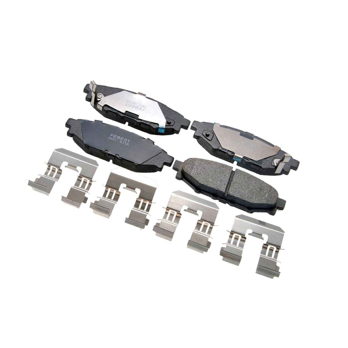 0801-B13R - PAD KIT, DISC BRAKE, REAR - KIT (WITH ANTI SQUEAL SHIM, WITH BRACKETS) Braking System, Brake Pads