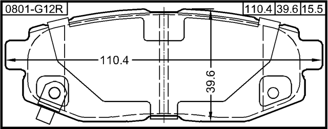 0801-G12R - PAD KIT, DISC BRAKE, REAR - KIT (WITH ANTI SQUEAL SHIM)