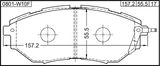 0801-W10F - PAD KIT, DISC BRAKE, FRONT - KIT (WITH ANTI SQUEAL SHIM, WITH BRACKETS)