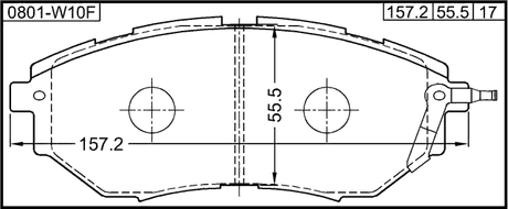 0801-W10F - PAD KIT, DISC BRAKE, FRONT - KIT (WITH ANTI SQUEAL SHIM, WITH BRACKETS)