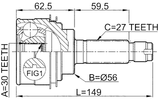 0810-026 - OUTER CV JOINT 30X56X27