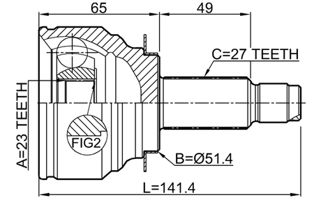 0810-G12 - OUTER CV JOINT 23X51.3X27