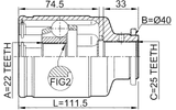 0811-1001 - INNER CV JOINT 22X40X25