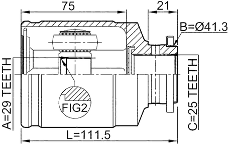 0811-1002 - INNER CV JOINT 29X41.3X25