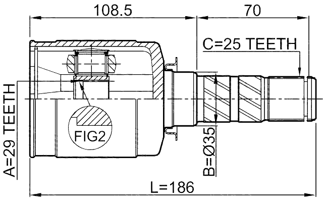 0811-B13 - INNER CV JOINT 29X35X25