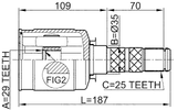 0811-B9 - INNER CV JOINT 29X35X25