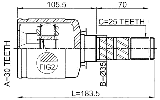 0811-S11 - INNER CV JOINT 30X35X25