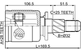 0811-S12R - REAR INNER CV JOINT 28X32X25