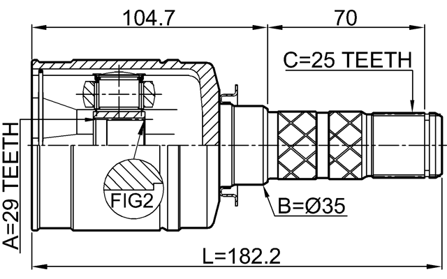 0811-S13 - INNER CV JOINT 29X35X25
