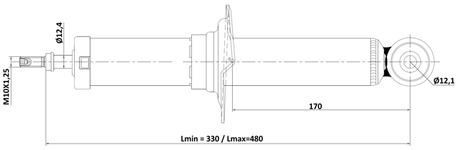 08110-002R - REAR SHOCK ABSORBER GAS.TWIN TUBE
