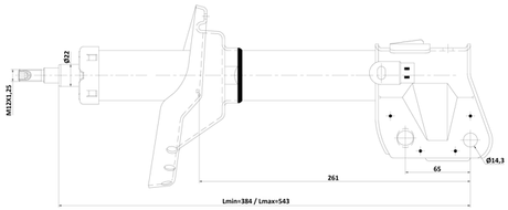 08110-004FR - SHOCK ABSORBER FRONT RIGHT GAS.TWIN TUBE