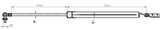 08117-002LH - TAILGATE GAS STRUT LEFT (WITH BRACKET) L553/420N