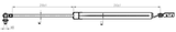 08117-002RH - TAILGATE GAS STRUT RIGHT (WITH BRACKET) L553/420N