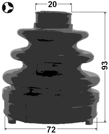 0815-G12 - BOOT INNER CV JOINT KIT 72X93X20