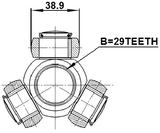 0816-B9 - TRIPOD JOINT 29X38.9