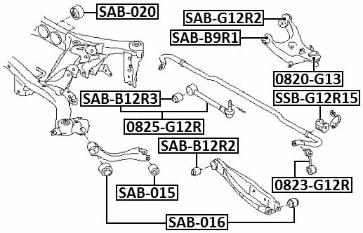 0820-G13 - BALL JOINT REAR UPPER ARM