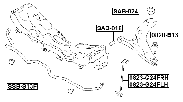 0823-G24FLH - FRONT LEFT STABILIZER LINK / SWAY BAR LINK