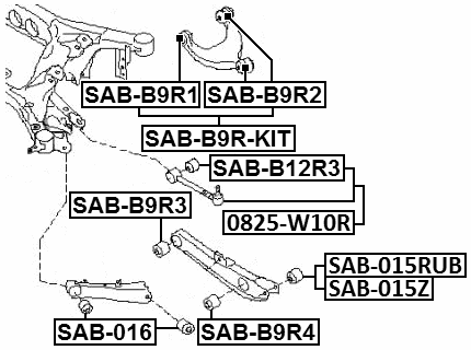 0825-W10R - REAR TRANSVERSE LINK WITH BALL JOINT